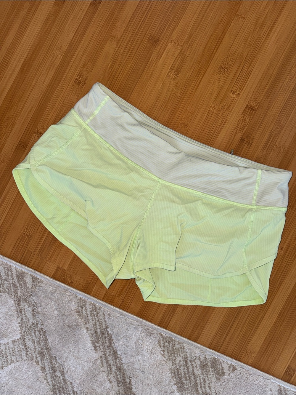 lululemon athletica Light Yellow Athletic Shorts